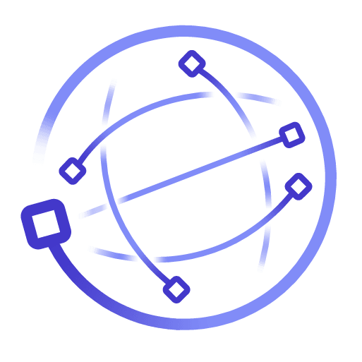 Graphic of a globe, depicting FlowFuse being full browser-based.