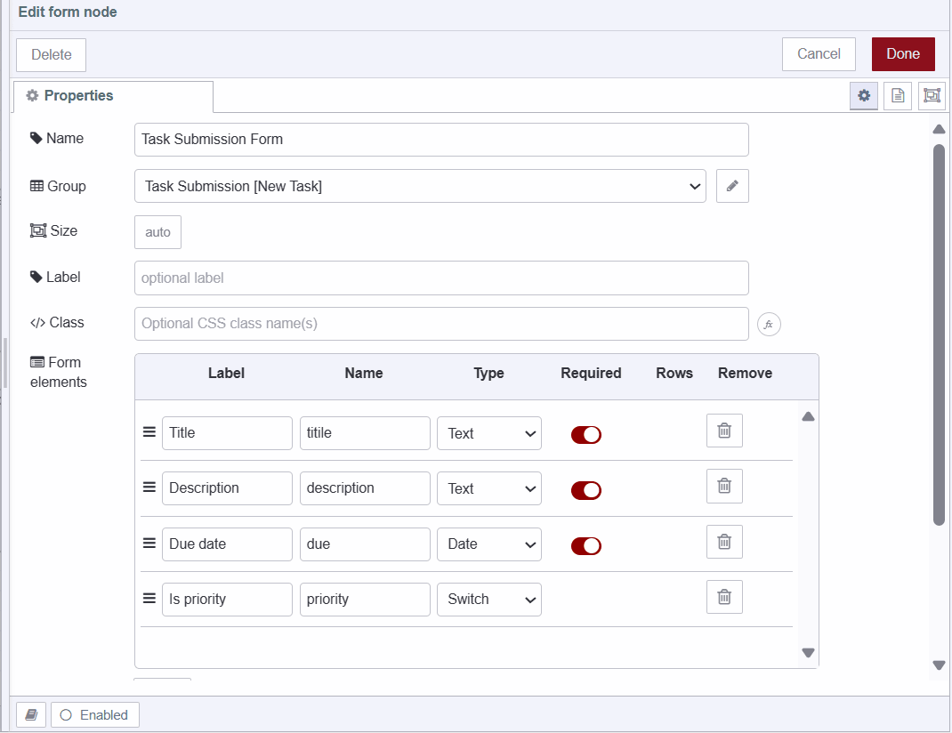 Screenshot of ui widget form configuration "Screenshot of ui widget form configuration"